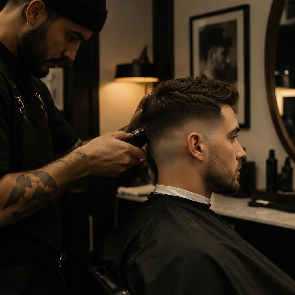 Barber giving a classic fade